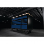 BUNKER 10 Drawer Workbench Roller Tool Cabinet, 56, Blue