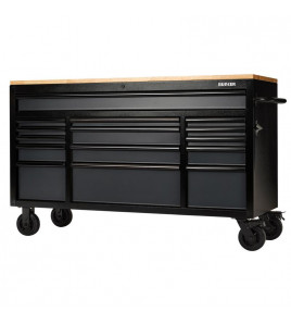 BUNKER® 15 Drawer Workbench Roller Tool Cabinet, 61, Grey
