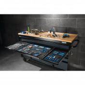 BUNKER® 15 Drawer Workbench Roller Tool Cabinet, 61, Grey