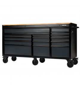BUNKER® 15 Drawer Workbench Roller Tool Cabinet, 72, Grey