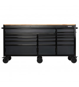 BUNKER® 15 Drawer Workbench Roller Tool Cabinet, 72, Grey