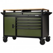 BUNKER 14 Drawer Multi-Functional Workbench Roller Tool Cabinet, 48, Green