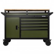 BUNKER 14 Drawer Multi-Functional Workbench Roller Tool Cabinet, 48, Green