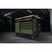 BUNKER 14 Drawer Multi-Functional Workbench Roller Tool Cabinet, 48, Green