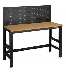 BUNKER Workbench with Hardwood Worktop and Power Pegboard, 1550mm