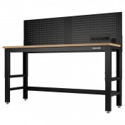 BUNKER Workbench with Hardwood Worktop and Power Pegboard, 1830mm