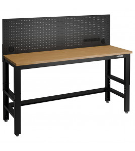 BUNKER Workbench with Hardwood Worktop and Power Pegboard, 1830mm
