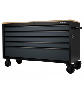 BUNKER 5 Drawer Workbench Roller Tool Cabinet, 61, Grey