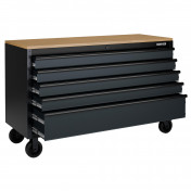BUNKER 5 Drawer Workbench Roller Tool Cabinet, 61, Grey