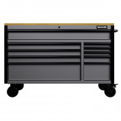BUNKER 10 Drawer Workbench Roller Tool Cabinet, 56, Light Grey