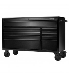BUNKER 10 Drawer Workbench Roller Tool Cabinet with Black Stainless Steel Worktop, 56