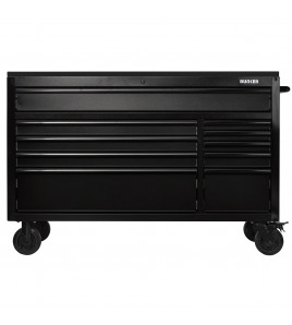 BUNKER 10 Drawer Workbench Roller Tool Cabinet with Black Stainless Steel Worktop, 56
