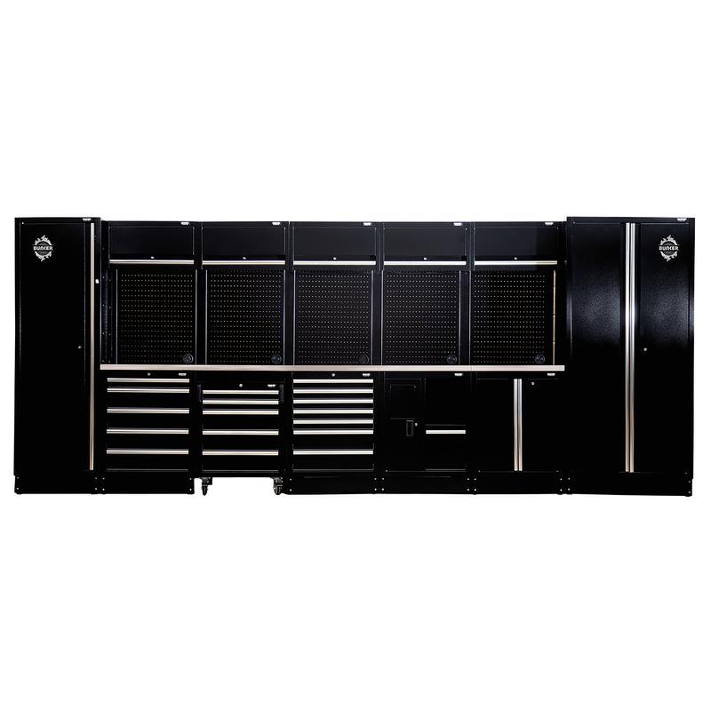 BUNKER 25 Piece Modular Storage Combo with Sink and Stainless Steel Worktop, 4915mm