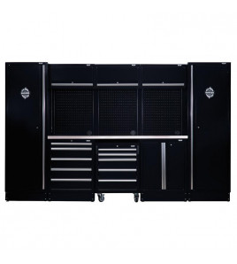BUNKER 16 Piece Modular Storage Combo with Stainless Steel Worktop, 3240mm