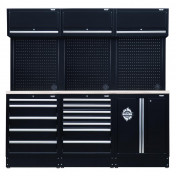 BUNKER 14 Piece Modular Storage Combo with Stainless Steel Worktop 2040mm