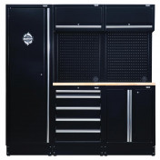 BUNKER 11 Piece Modular Storage Combo with Hardwood Worktop, 1960mm