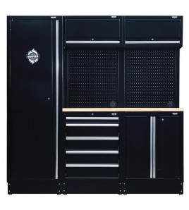 BUNKER 11 Piece Modular Storage Combo with Hardwood Worktop, 1960mm