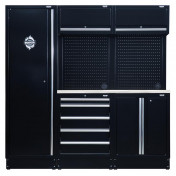 BUNKER 11 Piece Modular Storage Combo with Stainless Steel Worktop, 1960mm