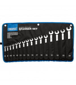 Draper HI-TORQ® Metric Ratchet Combination Spanner Set (16 Piece)