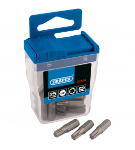 Draper TX-STAR® Long Insert Bits in Plastic Storage Case, T30 x 25mm (Pack of 20)