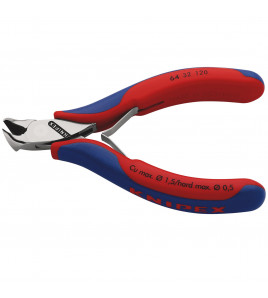 KNIPEX 64 32 120 Electronics End Cutting Nipper with Multi-Component Grips, 120mm