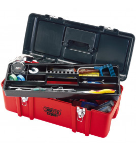Draper Expert Plastic Tool Box with Tote Tray, 580mm