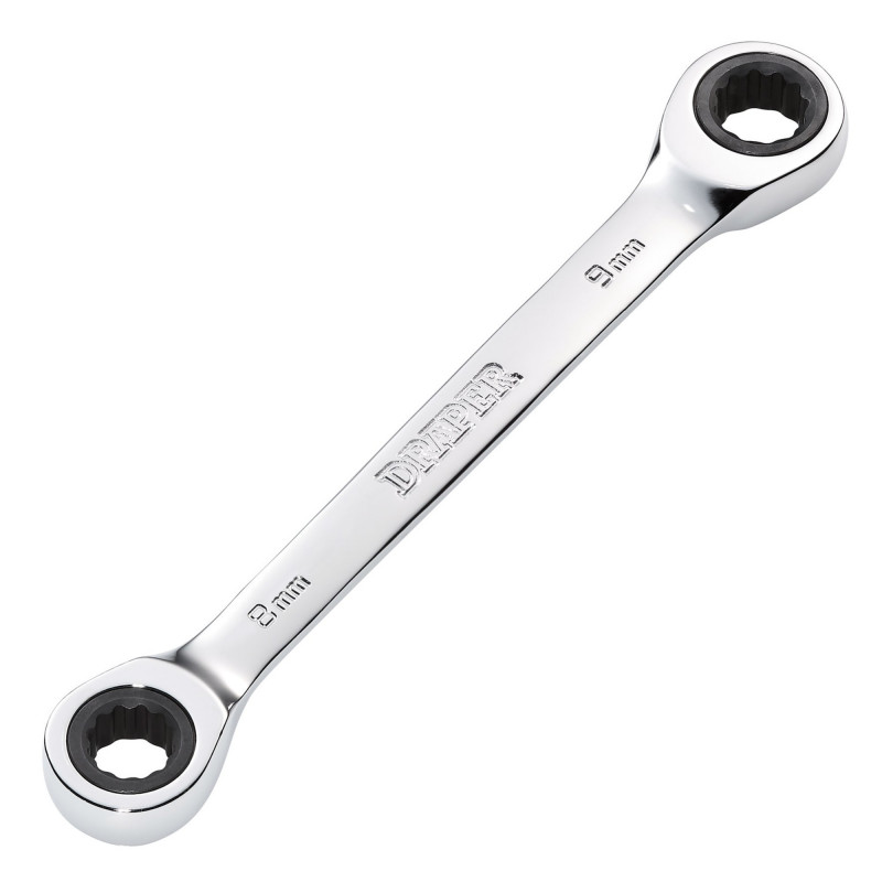 Draper HI-TORQ® Metric Double Ratchet Ring Spanner, 8 x 9mm