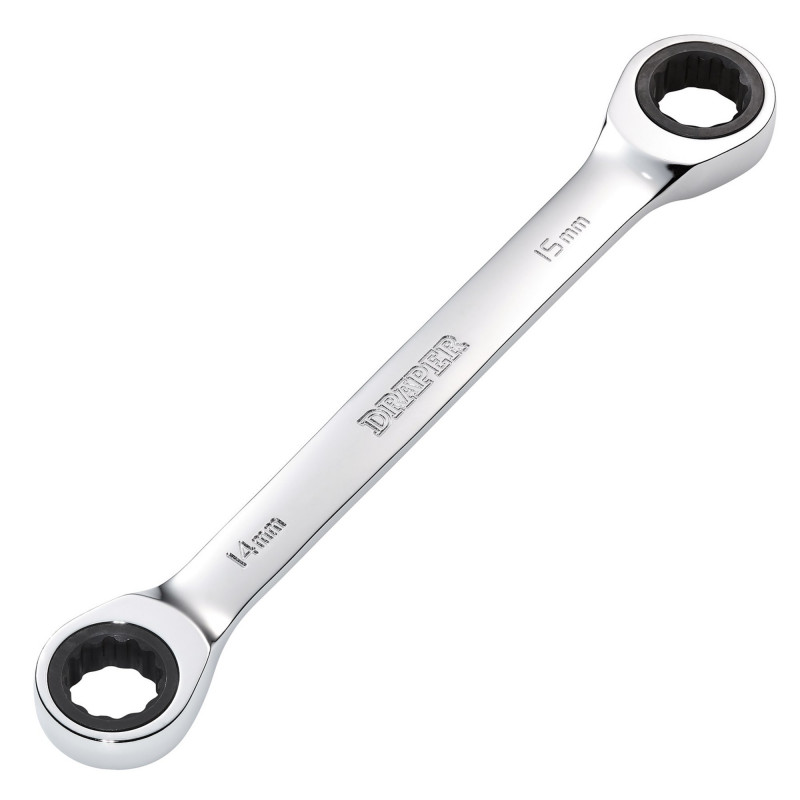 Draper HI-TORQ® Metric Double Ratchet Ring Spanner, 14 x 15mm