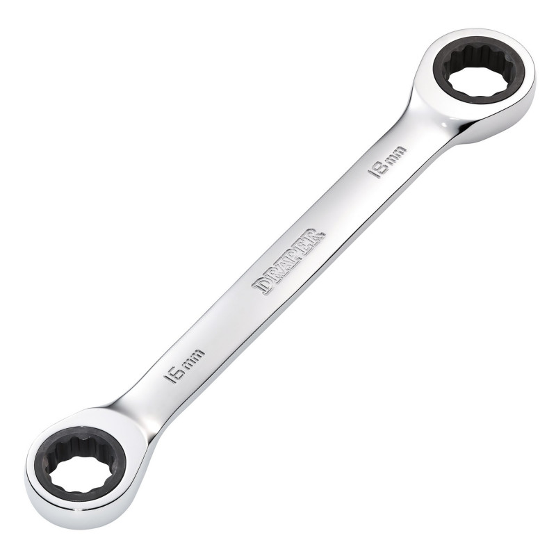 Draper HI-TORQ® Metric Double Ratchet Ring Spanner, 16 x 18mm