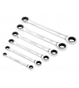 Draper HI-TORQ® Metric Double Ratchet Ring Spanner Set (6 Piece)