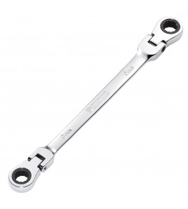 Draper HI-TORQ® Metric Flexible Head Double Ring Ratchet Spanner, 8 x 9mm