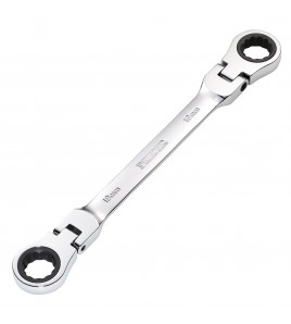 Draper HI-TORQ® Metric Flexible Head Double Ring Ratchet Spanner, 18 x 19mm