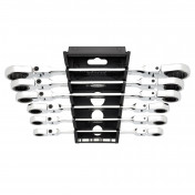 Draper HI-TORQ® Metric Flexible Head Double Ring Ratchet Spanner Set (6 Piece)