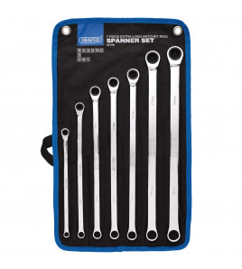Draper HI-TORQ® Metric Extra-Long Double Ring Ratchet Spanner Set (7 Piece)