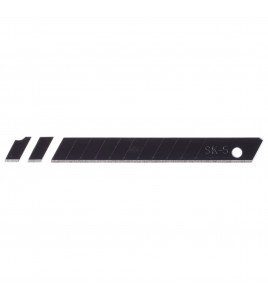 Snap-Off Segment Knife Blades, 9mm, Black (Pack of 10)