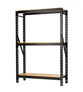 BUNKER 14 Piece Modular 3 Tier Racking with Hardwood Shelving, 1500mm