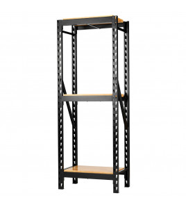 BUNKER 14 Piece Modular 3 Tier Racking with Hardwood Shelving, 750mm