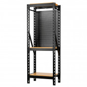 BUNKER® 17 Piece Modular 3 Tier Racking with Hardwood Shelving and Pegboards, 750mm
