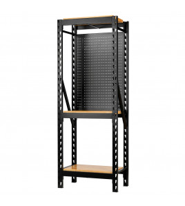 BUNKER® 17 Piece Modular 3 Tier Racking with Hardwood Shelving and Pegboards, 750mm