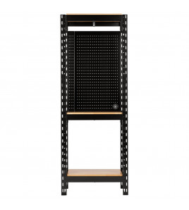 BUNKER® 17 Piece Modular 3 Tier Racking with Hardwood Shelving and Pegboards, 750mm