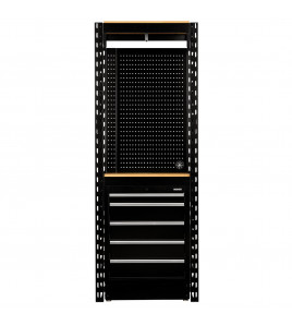 BUNKER® 13 Piece Modular Storage Combo 2 Tier Racking with Hardwood Shelving, Pegboard and Floor Cabinet, 750mm