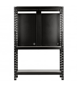 BUNKER® 17 Piece Modular 3 Tier Racking with Stainless Steel Shelving and Pegboards, 1500mm