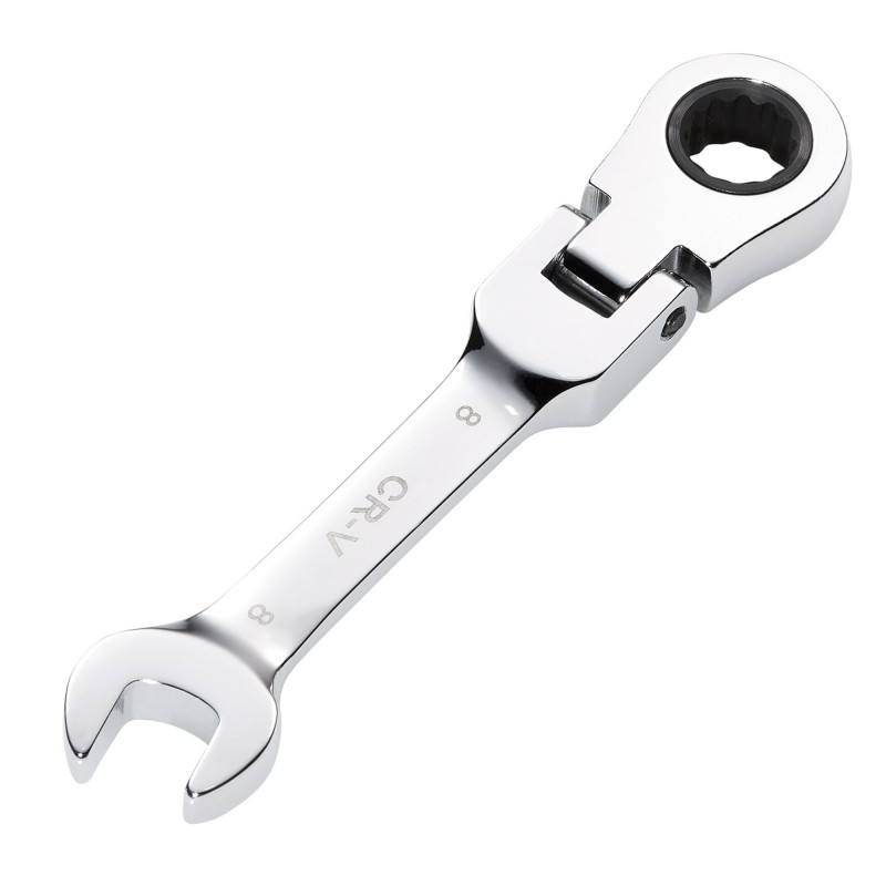 Draper HI-TORQ® Metric Stubby Flexible Head Ratchet Combination Spanner, 8mm