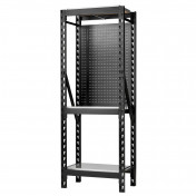 BUNKER® 17 Piece Modular 3 Tier Racking with Stainless Steel Shelving and Pegboards, 750mm