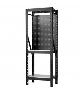 BUNKER® 17 Piece Modular 3 Tier Racking with Stainless Steel Shelving and Pegboards, 750mm