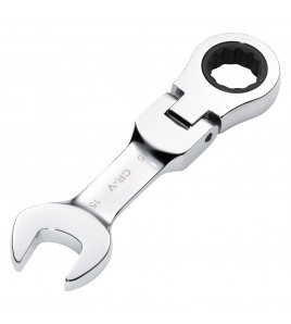 Draper HI-TORQ® Metric Stubby Flexible Head Ratchet Combination Spanner, 15mm