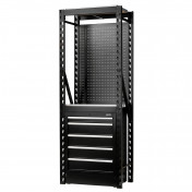 BUNKER® 13 Piece Modular Storage Combo 2 Tier Racking with Stainless Steel Shelving, Pegboard and Floor Cabinet, 750mm