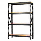 BUNKER® 18 Piece Modular 4 Tier Racking with Hardwood Shelving, 1500mm