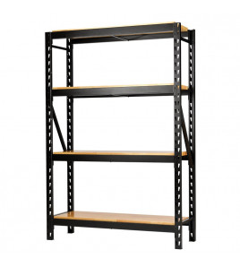 BUNKER 18 Piece Modular 4 Tier Racking with Hardwood Shelving, 1500mm