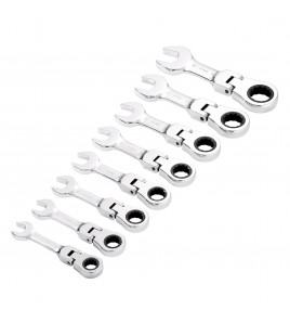 Draper HI-TORQ® Metric Stubby Flexible Head Ratchet Combination Spanner Set (8 Piece)